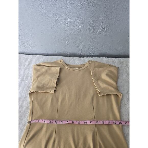 Gestuz AnkaGZ Camel Tan Knee Length Minimalist Sheath Dress MED Career Neutral - Picture 6 of 12